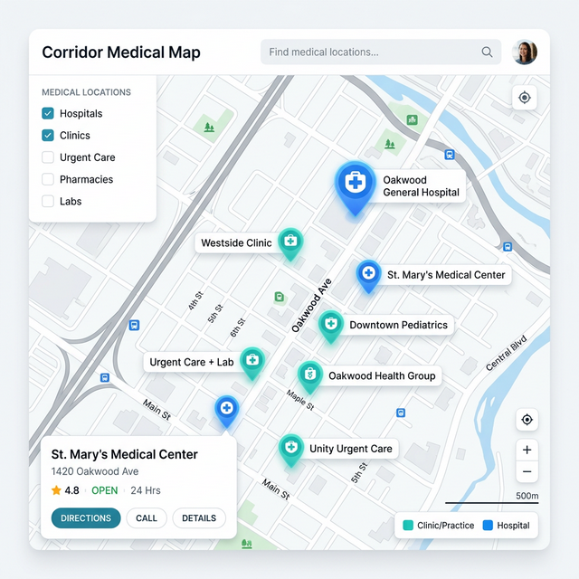 Map View of the Corridor